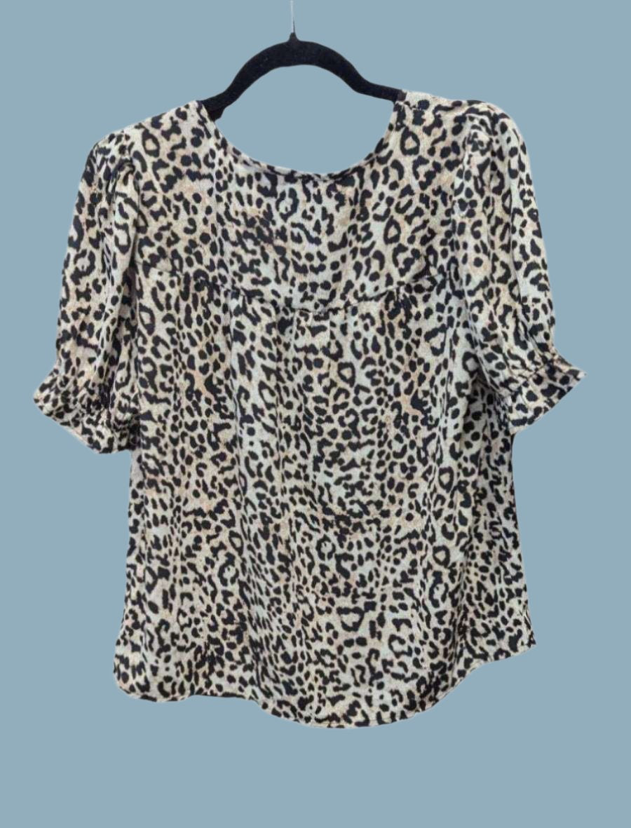 DR2 Animal Print Top SZ MD - Blue Moon Vintage Mercantile